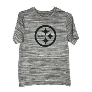 Nike Dri Fit NFL Pittsburgh Steelers T-shirt Womens Large Gray Black Space Dye
